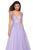 La Femme Gigi - 27688 Illusion Plunging Rhinestone Embellished Gown In Purple