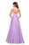 La Femme - 27616 Sleeveless Metallic Chiffon A-Line Prom Dress In Purple