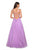 La Femme - 27719 Lace Appliqued Plunging Bodice Sequined Gown In Purple