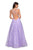 La Femme - 27759 Floral Embroidered Deep V-neck A-line Dress In Purple