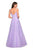 La Femme - 27819 Floral Embroidered V-Neck A-Line Gown In Purple