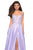 La Femme - 27528 Embroidered Floral High Slit Mikado Gown In Purple