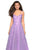 La Femme - 27541 Sequined V-neck A-line Dress With Strappy Back In Purple