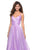 La Femme - 27616 Sleeveless Metallic Chiffon A-Line Prom Dress In Purple