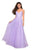 La Femme - 27819 Floral Embroidered V-Neck A-Line Gown In Purple