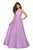 La Femme - 27190 Allover Lace Organza Sleeveless A-Line Formal Dress In Purple