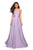 La Femme - 27130 Strapless Ruched Bodice Two Tone Satin A-Line Gown In Purple