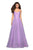 La Femme - 27541 Sequined V-neck A-line Dress With Strappy Back In Purple