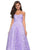 La Femme - 27746 Floral Embroidered Strapless A-Line Gown In Purple