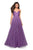 La Femme - 27535 Crisscross Ruched Bodice Tulle Gown In Purple