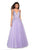 La Femme Gigi - 27688 Illusion Plunging Rhinestone Embellished Gown In Purple