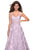 La Femme - 27505 Sleeveless V-Neck Floral Illusion Lace Gown In Purple