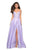 La Femme - 27528 Embroidered Floral High Slit Mikado Gown In Purple