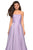 La Femme - 27130 Strapless Ruched Bodice Two Tone Satin A-Line Gown In Purple