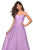 La Femme - 27190 Allover Lace Organza Sleeveless A-Line Formal Dress In Purple