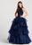 Ellie Wilde - EW118048 Illusion High Halter Tiered Tulle Ballgown In Blue
