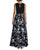 Aidan Mattox - 54468170 Sleeveless Jewel Printed A Line Long Dress in Black and White