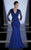 MNM Couture - Bejeweled V-Neck Mermaid Dress 0437B in Blue