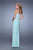 La Femme - 20923 Beaded Lace Sweetheart Slit Evening Gown In Green