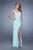 La Femme - 20923 Beaded Lace Sweetheart Slit Evening Gown In Green
