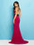 Mac Duggal Couture - 40518 Halter Fitted Long Dress with Slit In Purple