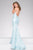 40961 Sleeveless Fitted Halter Evening Gown