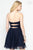 Alyce Paris - Bejeweled Sweetheart A-line Dress in Blue and Gold