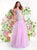 Tarik Ediz - MTE92331 Bead Embellished Illusion Evening Gown In Pink