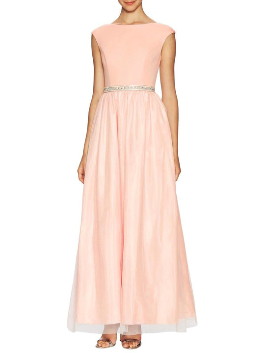 Aidan Mattox - Bateau Neck Crepe Dress 251705070 in Pink