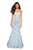 La Femme - 27286 Sweetheart Jacquard Mermaid Dress With Train In Blue