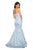 La Femme - 27286 Sweetheart Jacquard Mermaid Dress With Train In Blue