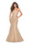La Femme - 27267 Strapless Sweetheart Neck Metallic Lace Trumpet Gown In Gold