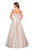 La Femme - 27162 Floral Sweetheart Pleated A-Line Gown  In Gold