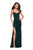La Femme - 27179 Fitted Scoop Evening Gown with Slit In Green