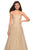 La Femme - 27063 Strapless Sweetheart Neck Metallic Lace A-Line Gown In Gold