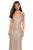 La Femme - 27234 Sequined V-Neck Open Back Gown In Gold