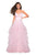 La Femme - 27024 Sleeveless Plunging Illusion Neckline Ruffles Ballgown In Pink