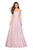 La Femme - 27063 Strapless Sweetheart Neck Metallic Lace A-Line Gown In Pink