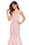 La Femme - 26975 Strapless Floral Jacquard Trumpet Gown In Pink