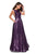 La Femme - 27061 Sleeveless Bateau Sequined A-Line Gown In Purple