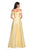La Femme - 27005 Off Shoulder High Slit Prom Dress In Purple and Yellow