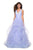 La Femme - 27628 Plunging Long Cascading Tulle Gown In Purple