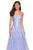 La Femme - 27269 Strapless Sweetheart Floral Lace Applique A Line Gown In Purple and Blue