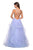 La Femme - 27628 Plunging Long Cascading Tulle Gown In Purple