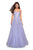 La Femme - 27508 Lace Embroidered Strapless Pleated A-Line Gown In Purple