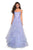 La Femme - 27694 Jeweled Rose Lace Appliqued Tulle Gown In Purple