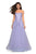 La Femme - 27330 Floral Applique Strapless Tulle Ballgown In Purple