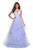 La Femme - 27628 Plunging Long Cascading Tulle Gown In Purple