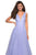 La Femme - 27323 Plunging V-Neck Pleated A-Line Gown In Purple