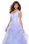 La Femme - 27628 Plunging Long Cascading Tulle Gown In Purple